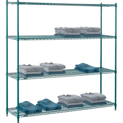 Nexel® Poly-Green® Wire Shelving Starter, 72"W x 14"D x 74"H