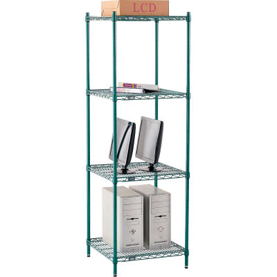 Nexel® Poly-Green® Wire Shelving Starter, 24"W x 21"D x 74"H