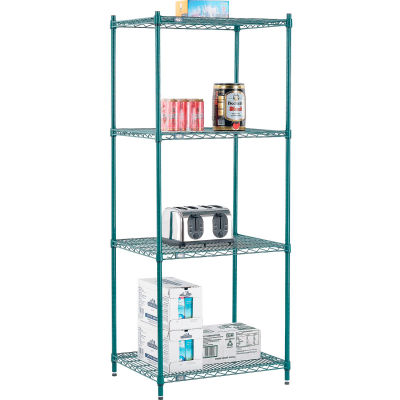 Nexel® Poly-Green® Wire Shelving Starter, 30"W x 21"D x 74"H