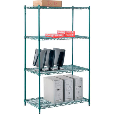 Nexel® Poly-Green® Wire Shelving Starter, 42"W x 21"D x 74"H