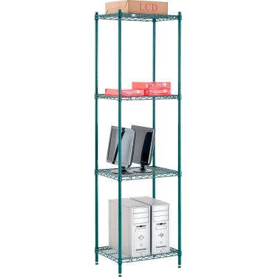 Nexel® Poly-Green® Wire Shelving Starter, 24"W x 14"D x 86"H