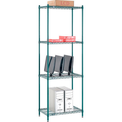 Nexel® Poly-Green® Wire Shelving Starter, 30"W x 14"D x 86"H