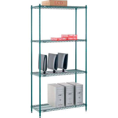 Nexel® Poly-Green® Wire Shelving Starter, 42"W x 14"D x 86"H