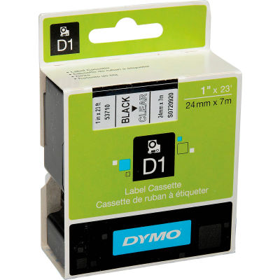 DYMO® D1 Standard Labels 1" Black on Clear