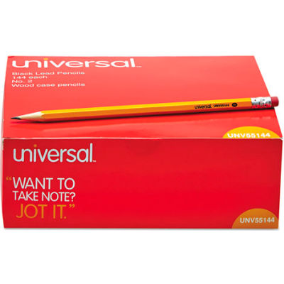 Universal Economy Woodcase Pencil, HB #2, Yellow Barrel, 144/Pack