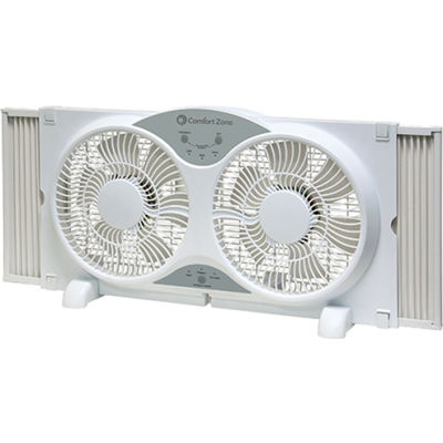 Comfort Zone® CZ310R 9" Reversible Twin Window Fan with Remote Control