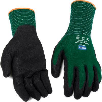 North® Flex Oil Grip Nitrile Coated Gloves, NF35/11XXL, Green, 1 Pair