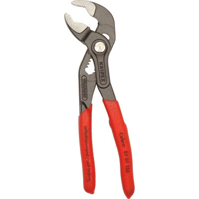 KNIPEX 87 01 150 SBA 6" V-Jaw Push Button Adjustment Tongue & Groove Plier