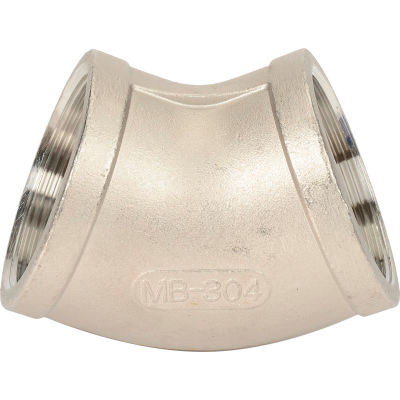 2 In. 304 Stainless Steel 45 Degree Elbow - FNPT - Class 150 - 300 PSI - Import