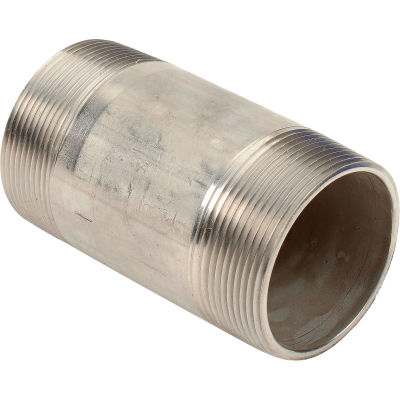 2 In. X 4 In. 304 Stainless Steel Pipe Nipple - 16168 PSI - Sch. 40 - Domestic