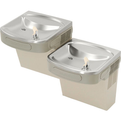 Elkay ADA Barrier Free Water Cooler, Light Gray Granite, 2 Station, Reversible, EZSTL8LC