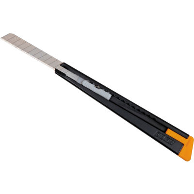 OLFA® 180 Metal Body Slide Mechanism Utility Knife w/ Blade Snapper - Black/Yellow
