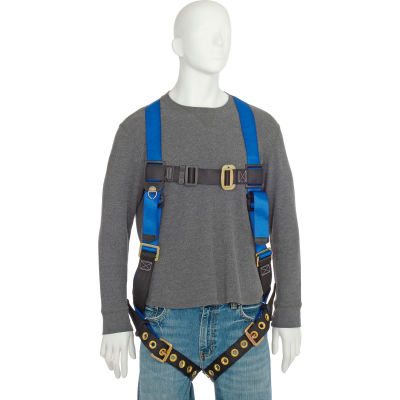 FallTech® 7016 Contractor 1-D Full Body Harness, 1 Back D-ring, Size UniFit
