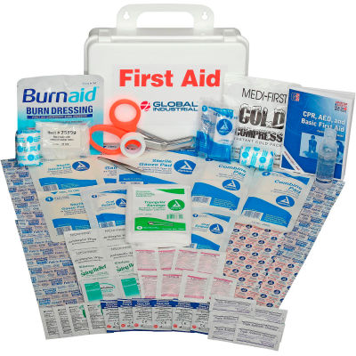 Global Industrial First Aid Kit - 25 Person, ANSI Compliant, Plastic Case