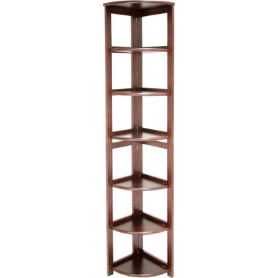 67x12 Corner Flip Flop Bookcase - Mocha Walnut