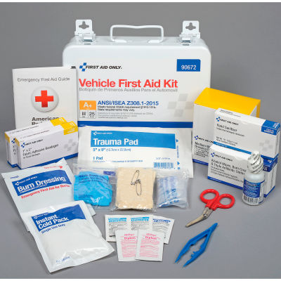 First Aid Only 90672 25 Person Vehicle First Aid Kit, ANSI Compliant, Class A+, Metal Case