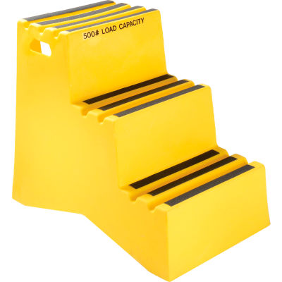 3 Step Plastic Step Stand - Yellow 20"W x 33-1/2"D x 28-1/2"H - ST-3 YEL