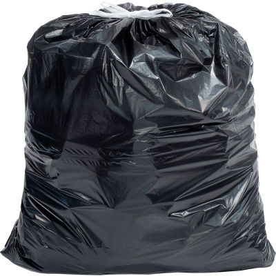 Draw-Tuff® Industrial Drawstring Trash Bags, 55 Gal, Black, 1.4 Mil, 100/Case