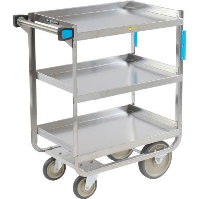 Lakeside® 744 HD Stainless Steel 3 Shelf Cart 38-5/8 x 22-3/8 x 37-1/8 700 Lb Cap