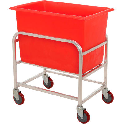 Winholt Aluminum Bulk Mover 6 Bushel 30-6-A/RD with Red Tub, 33"L x 24"W x 36"H