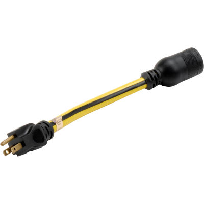 U.S. Wire 04-0093N Twist-To-Lock Converter Adapter, 12" Yellow, Cold Weather, 600V