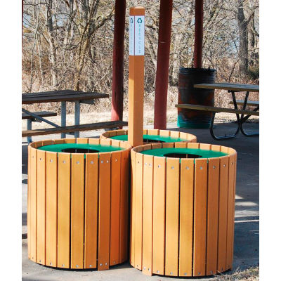 Recycling Center - Resinwood Slats Cedar 96 Gallon
