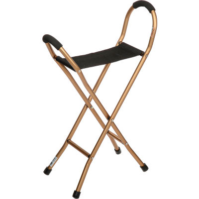Drive Medical RTL10360 Deluxe Folding Lightweight Cane with Sling Style Seat