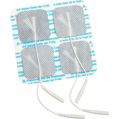 Square Adhesive Pre-Gelled Electrodes for TENS Unit, 1.75" x 1.75", Pack of 4