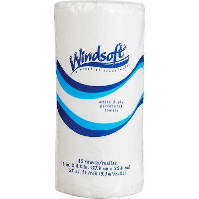 Windsoft® WNS122085CT, Perforated Paper Towels, 85 Towels/Roll, White, 30 Rolls/Carton