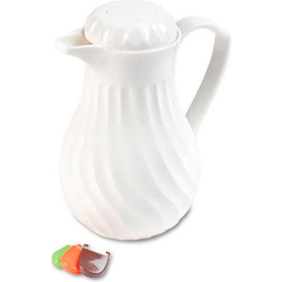 Poly Lined White Swirl Design Carafe, 40 oz. Capacity