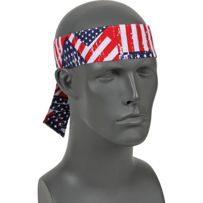 Ergodyne® Chill-Its® 6700 Evaporative Cooling Bandana - Tie, Stars/Stripes, One Size