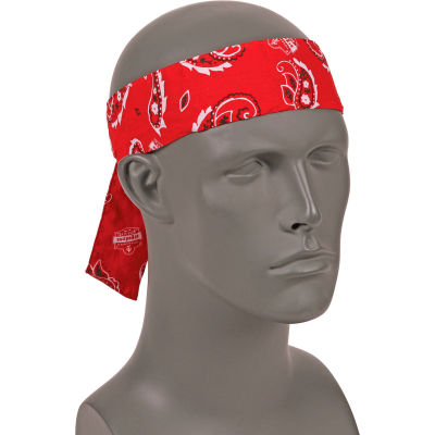 Ergodyne® Chill-Its® 6700 Evaporative Cooling Bandana - Tie, Red Western, One Size