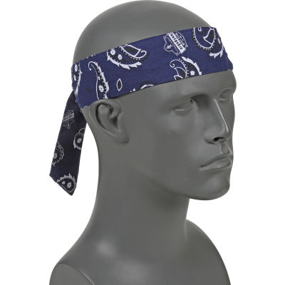 Ergodyne® Chill-Its® 6700 Evaporative Cooling Bandana - Tie, Navy Western, One Size