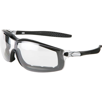 MCR Safety SS010 Stratos® Safety Glasses, Black Frame, Clear Uncoated Lens