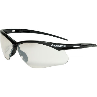 Jackson Safety SG Safety Glasses Black Frame Indoor-Outdoor Mirror Anti-Scratch