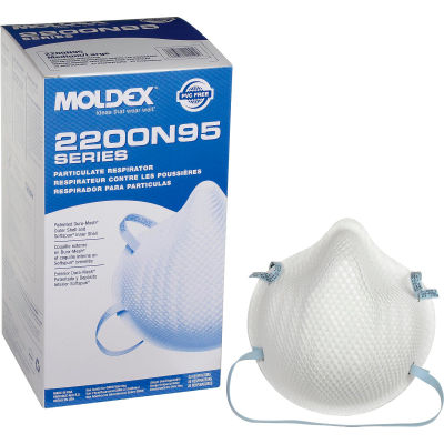 Moldex 2200 Series N95 Particulate Respirators, Medium/Large, 20 Per Box