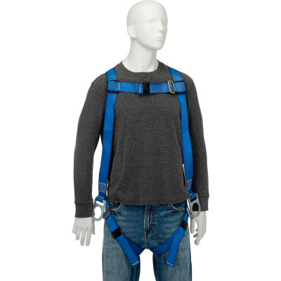 FIRST AB17520 Vest-Style Positioning Harness, Back & Side D-Rings, Pass-thru Buckle Leg Straps