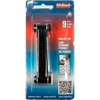 Eklind 20912 9Pc. .050-3/16" 9Pc. SAE Fold Up Hex Key Set