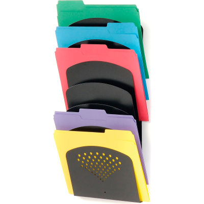 Seven Pocket Letter/Legal Size Steel Wall Rack - Black