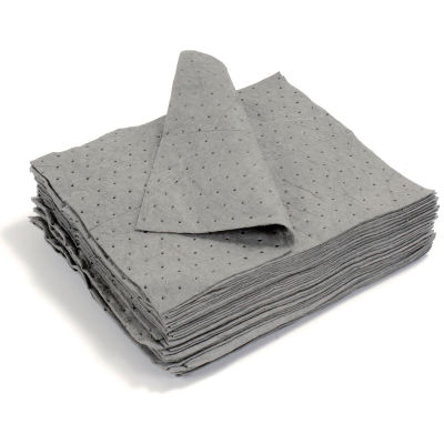 Universal Dimpled Absorbent Pads, Medium Weight, 18" x 15", Gray, 100/Bale