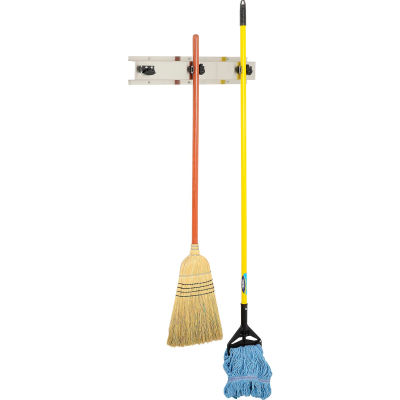 Bobrick Mop/Broom Holder, Stainless, 24", 3 Prongs - B223x24