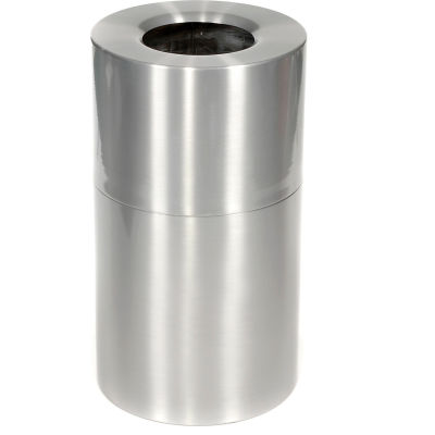 Rubbermaid® AOT35SA Atrium® Aluminum Container, Open Top 35 Gallon - Satin Aluminum