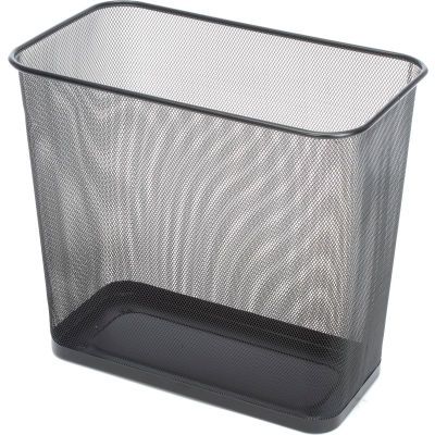 Rubbermaid® Rectangular Steel Mesh Wastebasket, 7.5 Gal. Black, FGWMB30RBK