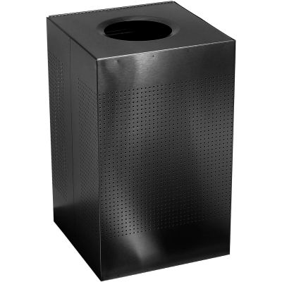 Rubbermaid® Silhouette SC22E Square Open Top Receptacle w/Plastic Liner, 40 Gallon - Black