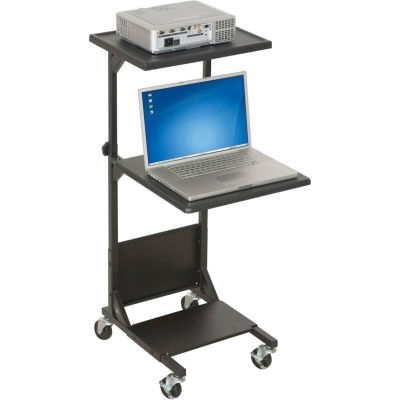 Balt® 81052 PBL AV Cart, 41-1/2"- 47-1/2"H x 18"W x 20"D, Black