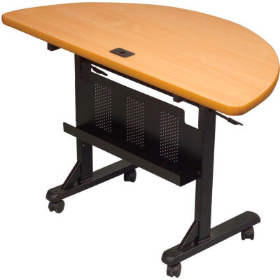 Balt® Half Round Flipper Training Table - 48" x 24" - Teak