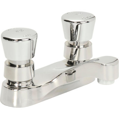 T&S® B-0831-02VR Lavatory Metering Faucet, Deck Mount, 4" Centerset, 0.5 GPM, Push Buttons