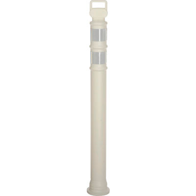 45" White Ez Grab Delineator Post W/2ea 3" Hi Reflective