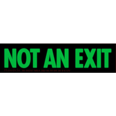 Photoluminescent Not An Exit Aluminum Sign (NYC Mea-Listed)