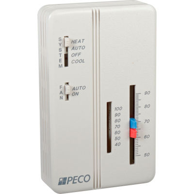 PECO Trane Compatible Zone Sensor SP155-011 Heat-Off-Cool Switch, On-Auto Fan Control, Dual Temp Adj